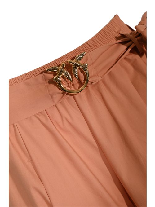 Pantalone Doreen in popeline di cotone con cintura Love Birds PINKO | 106439 A35QP92